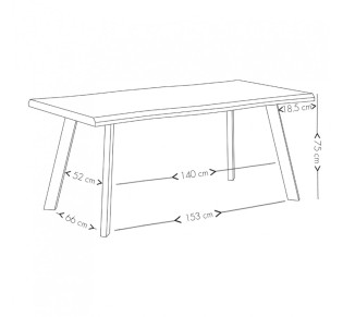 BRICK-URBAN TABLE NATURAL 180x90xH75cm