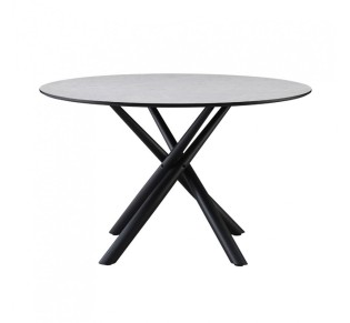 VOTSALO ΤΡΑΠΕΖΙ STONE ΓΚΡΙ 120x120xH75cm