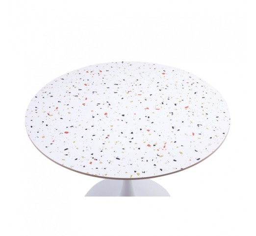 NOUGAT ΤΡΑΠΕΖΙ ΡΟΤΟΝΤΑ TERRAZZO 100x100xH75cm