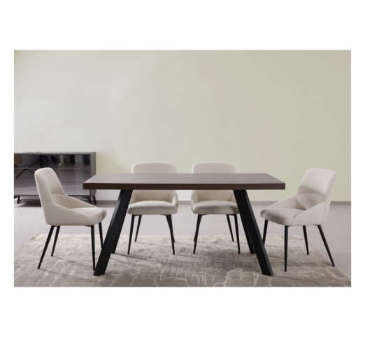 VILLE TABLE WALNUT 160x80xH76cm