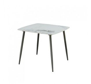 QUADRO TABLE WHITE WITH MARBLE PATTERN 90x90xH77cm