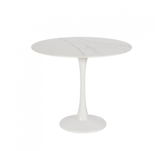 ICE ΤΡΑΠΕΖΙ ΡΟΤΟΝΤΑ ΑΣΠΡΟ 90x90xH75cm