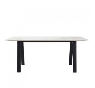 NOTTE TABLE WHITE STONE BLACK 180x90xH76cm 2