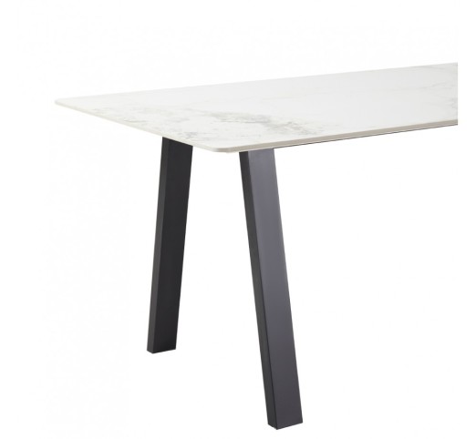 NOTTE TABLE WHITE STONE BLACK 180x90xH76cm