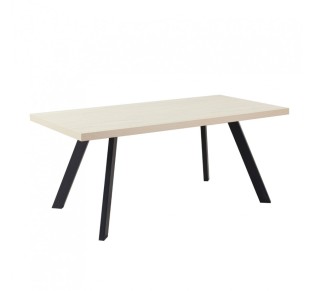 LITHOS ΤΡΑΠΕΖΙ BEIGE ΜΑΥΡΟ 180x90xH76cm