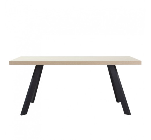 LITHOS ΤΡΑΠΕΖΙ BEIGE ΜΑΥΡΟ 180x90xH76cm