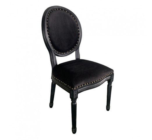 LOUIS CHAIR WOOD ELM BLACK FABRIC E1 PRC