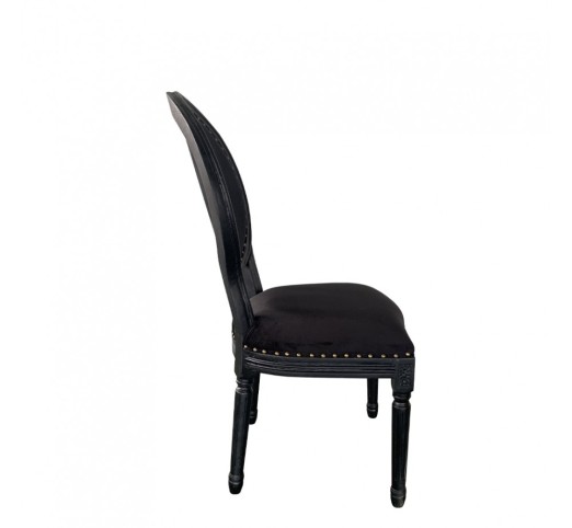 LOUIS CHAIR WOOD ELM BLACK FABRIC E1 PRC