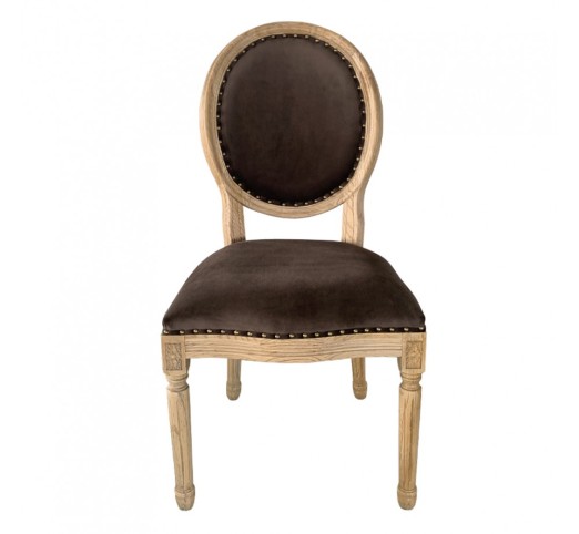 LOUIS CHAIR WOOD ELM TAUPE FABRIC NATURAL E1 PRC