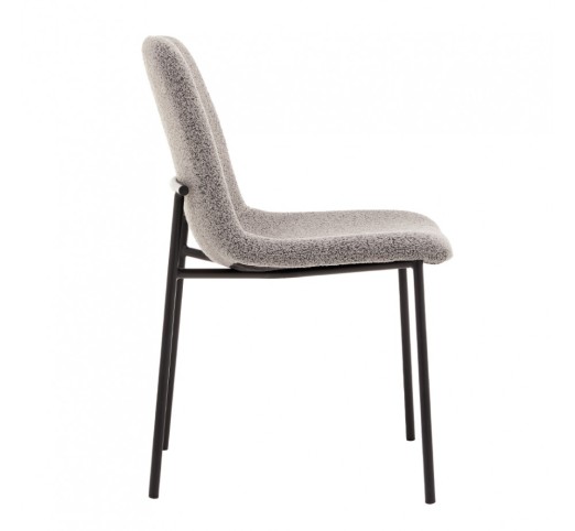BRICK CHAIR FABRIC GREY METAL BLACK