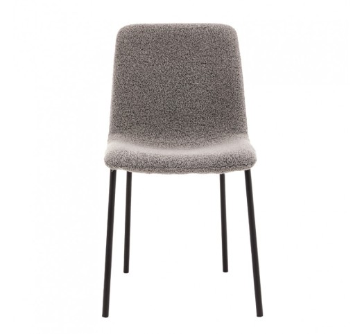 BRICK CHAIR FABRIC GREY METAL BLACK