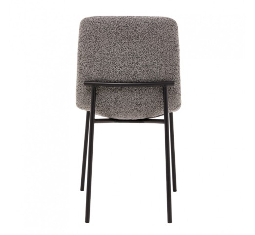 BRICK CHAIR FABRIC GREY METAL BLACK
