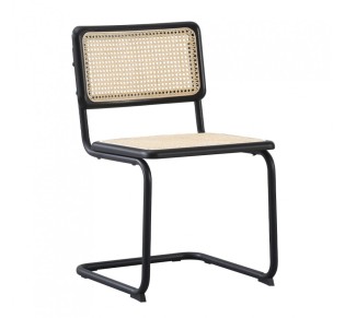 BROYER CHAIR WOOD RUBBERWOOD BLACK RATTAN