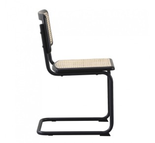 BROYER CHAIR WOOD RUBBERWOOD BLACK RATTAN