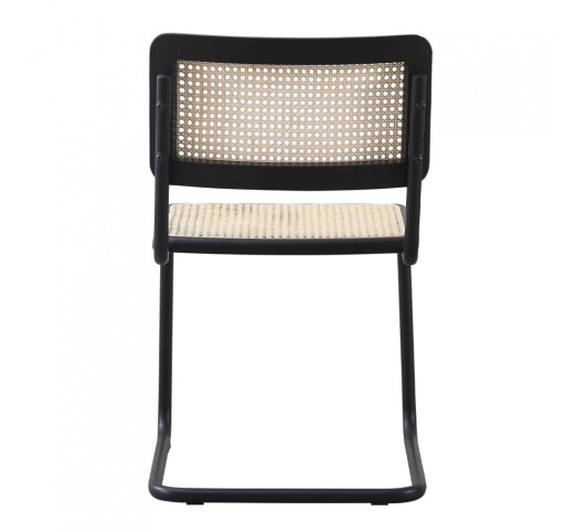 BROYER CHAIR WOOD RUBBERWOOD BLACK RATTAN