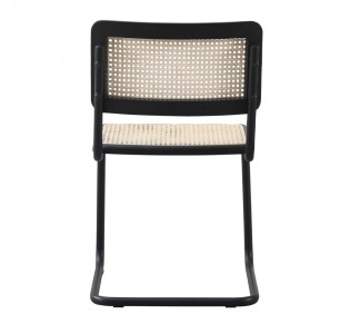 BROYER CHAIR WOOD RUBBERWOOD BLACK RATTAN