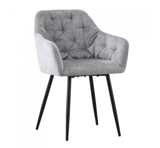 SAVVY ARMCHAIR FABRIC GREY LIGHT METAL BLACK