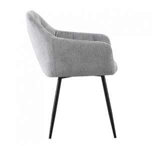 SAVVY ARMCHAIR FABRIC GREY LIGHT METAL BLACK