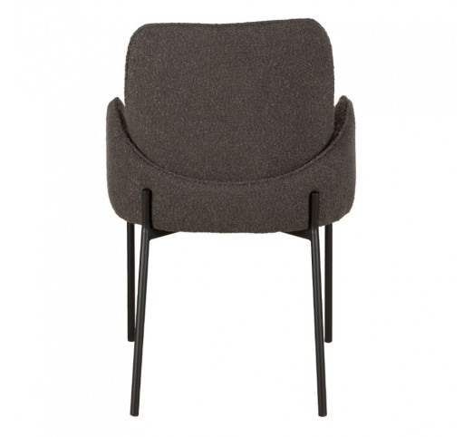 PETALS ARMCHAIR FABRIC GREY DARK METAL BLACK