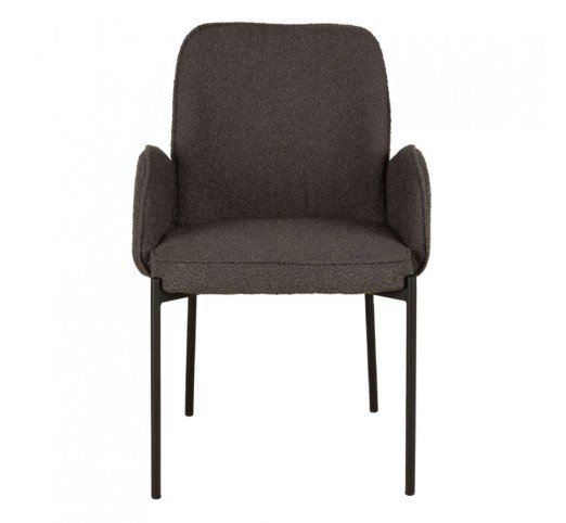 PETALS ARMCHAIR FABRIC GREY DARK METAL BLACK