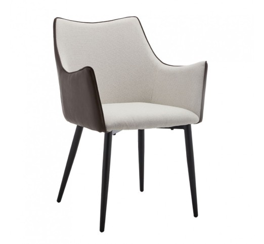 MALONE CHAIR ARMCHAIR GREY LIGHT BROWN DARK 46x61xH86,5cm