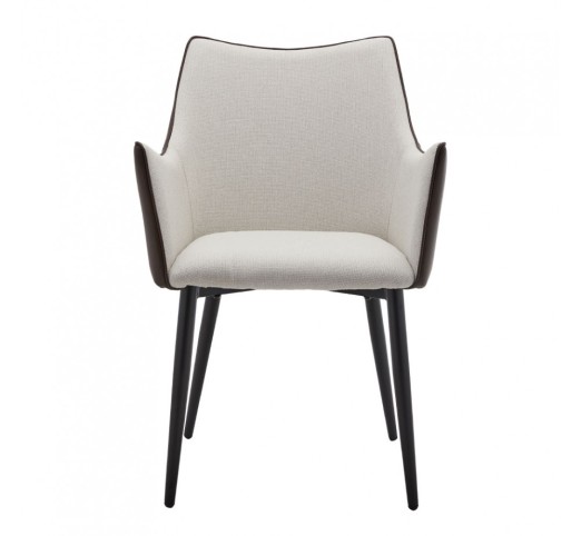 MALONE CHAIR ARMCHAIR GREY LIGHT BROWN DARK 46x61xH86,5cm