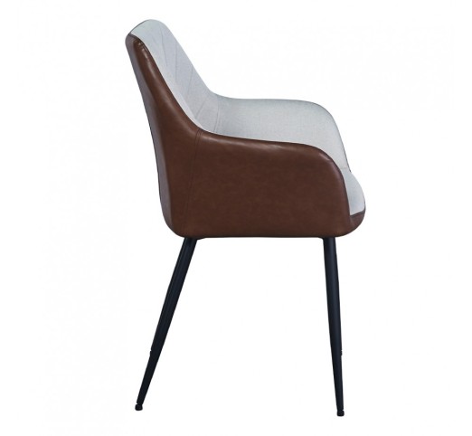 VISITOR ARMCHAIR FABRIC BEIGE TABAC METAL BLACK