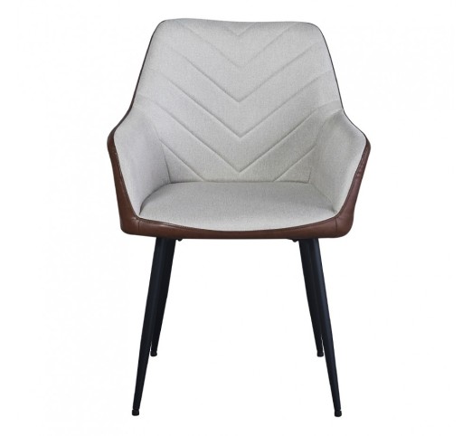 VISITOR ARMCHAIR FABRIC BEIGE TABAC METAL BLACK