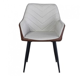VISITOR ARMCHAIR FABRIC BEIGE TABAC METAL BLACK
