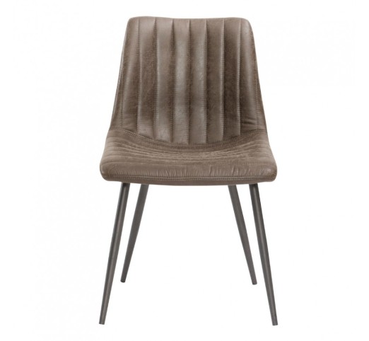 STRIPES CHAIR BROWN GUNMETAL 48x56xH80cm