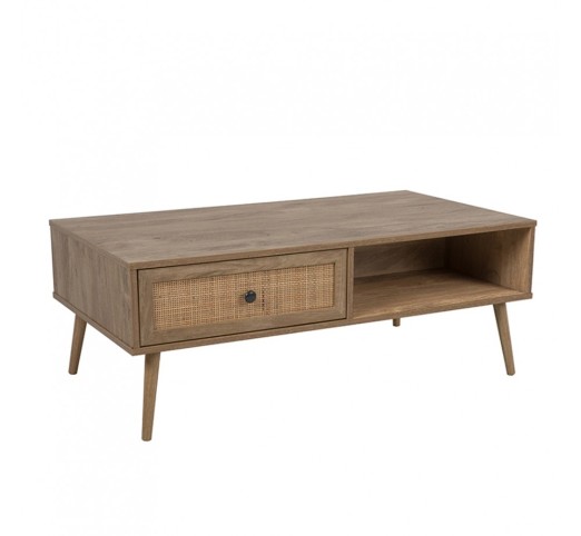 AMMOS COFFEE TABLE 1ΣΥΡΤΑΡΙ ΦΥΣΙΚΟ ΜΕ RATTAN 110x59xH41-4cm