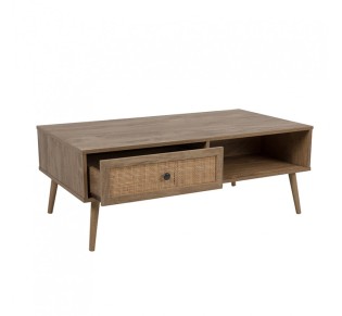 AMMOS COFFEE TABLE 1DRAWER CHIPBOARD WITH MELAMINE CARTA NATURAL WITH RATTAN 110x59xH41,4cm E1 PRC