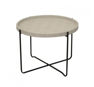 FUN COFFEE TABLE SAND BEIGE BLACK 63x63x42cm