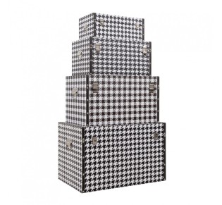 FERRE ΜΠΑΟΥΛΑ SET 4ΤΕΜ ΜΑΥΡΟ ΛΕΥΚΟ 64x40xH40cm