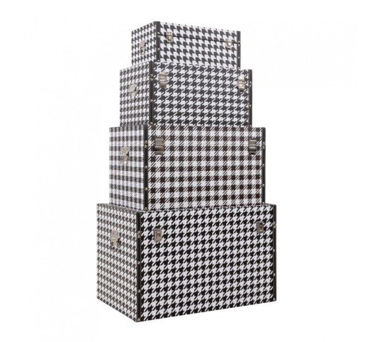 FERRE CHESTS SET 4PCS BLACK WHITE 64x40xH40cm