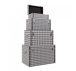 FERRE CHESTS SET 4PCS BLACK WHITE 64x40xH40cm