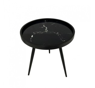 MARM SIDE TABLE BLACK WITH PATTERN BLACK 49,5x49,5xH52cm