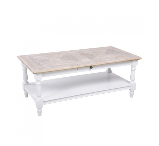 HISTORY COFFEE TABLE WHITE NATURAL 125x64xH50cm