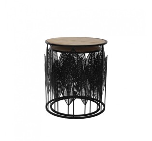 LEAF COFFEE TABLE SET 2PCS BLACK NATURAL 40x40x45