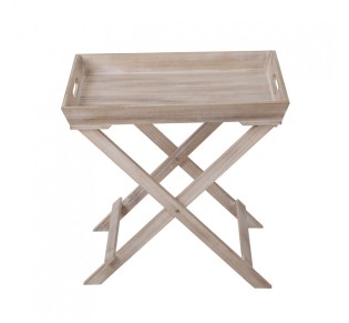 BUTLER SIDE TABLE ΠΤΥΣ/ΜΕΝΟ ΦΥΣΙΚΟ 48,5x32xH48,5cm