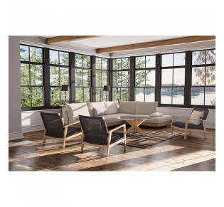 GLASS COFFEE TABLE ΔΙΑΦΑΝΟ OAK 80x80xH42cm
