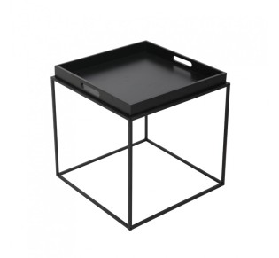 BUTLER SIDE TABLE ΜΑΥΡΟ 45x45xH45cm