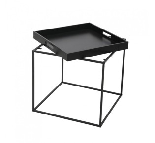 BUTLER SIDE TABLE ΜΑΥΡΟ 45x45xH45cm 2