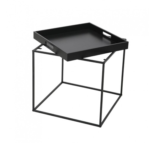 BUTLER SIDE TABLE ΜΑΥΡΟ 45x45xH45cm