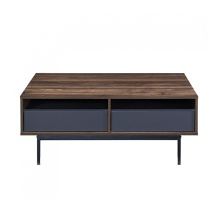 GROOVES COFFEE TABLE 2ΣΥΡΤΑΡΙΑ ΚΑΡΥΔΙ ΓΚΡΙ 110x60xH45cm