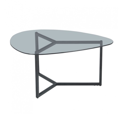 ROCKS COFFEE TABLE SET 2PCS TRANSPARENT FUME BLACK 82x59xH40cm
