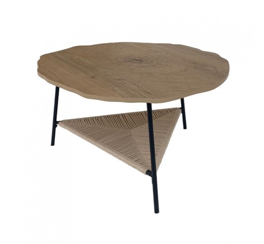 TREE COFFEE TABLE NATURAL BLACK 80x80xH42cm