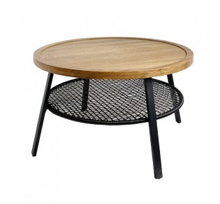 FILET COFFEE TABLE ΦΥΣΙΚΟ ΜΑΥΡΟ 75x75xH43cm