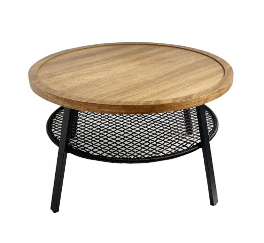 FILET COFFEE TABLE NATURAL BLACK 75x75xH43cm