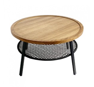 FILET COFFEE TABLE ΦΥΣΙΚΟ ΜΑΥΡΟ 75x75xH43cm